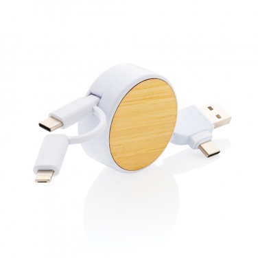 Logo trade business gift photo of: RCS recycled plastic Ontario 6-in-1 retractable cable