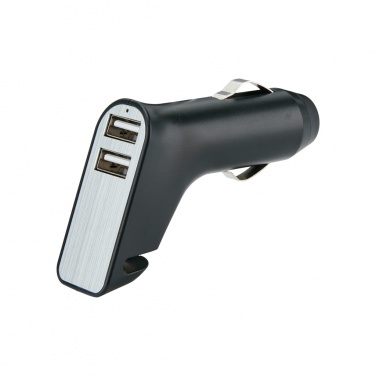 Logo trade promotional gift photo of: Dual port car charger with belt cutter and hammer