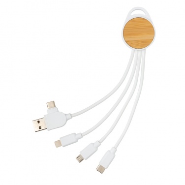 Logo trade advertising products picture of: RCS recycled plastic Ontario 6-in-1 round cable