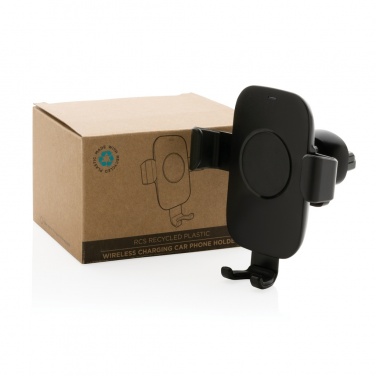 Logo trade promotional product photo of: RCS recycled plastic 10W wireless charging car holder