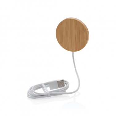 Logotrade promotional merchandise picture of: 10W bamboo magnetic wireless charger