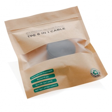 Logotrade promotional merchandise image of: RCS standard recycled plastic and TPE 6-in-1 cable