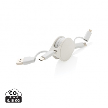 Logo trade business gifts image of: RCS standard recycled plastic and TPE 6-in-1 cable