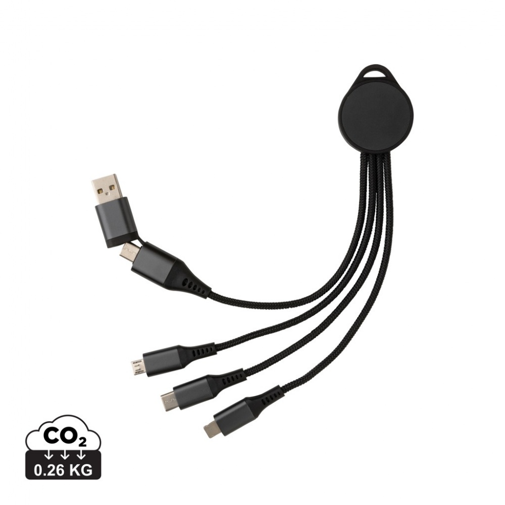 Logo trade promotional merchandise picture of: Terra RCS recycled aluminium 6-in-1 charging cable