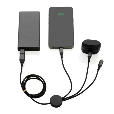Logotrade promotional item image of: Terra RCS recycled aluminium 120cm 6-in-1 cable