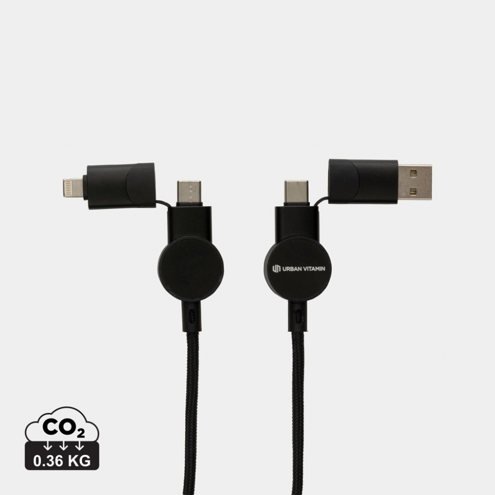 Logotrade promotional item picture of: Oakland RCS recycled plastic 6-in-1 fast charging 45W cable