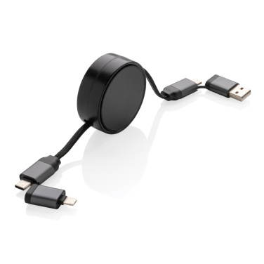 Logo trade promotional items image of: Terra RCS recycled aluminium retractable 6 in 1 cable
