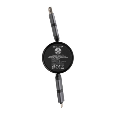 Logotrade promotional item image of: Terra RCS recycled aluminium retractable 6 in 1 cable