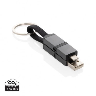 Logo trade corporate gift photo of: Terra recycled aluminum 4 in 1 60W fast charging cable