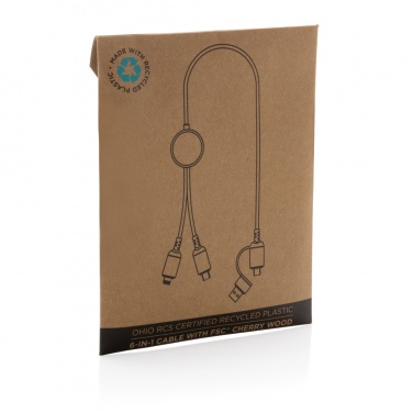 Logo trade promotional products image of: Ohio RCS certified recycled plastic 6-in-1 cable