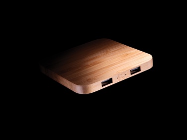 Logo trade promotional item photo of: Bamboo 5W wireless charger with USB