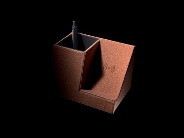 Logotrade promotional item picture of: Cork pen holder and 5W wireless charger