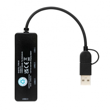 Logotrade advertising products photo of: RCS recycled plastic USB hub with dual input