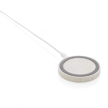 Logotrade business gifts photo of: Wheat Straw 5W round wireless charging pad