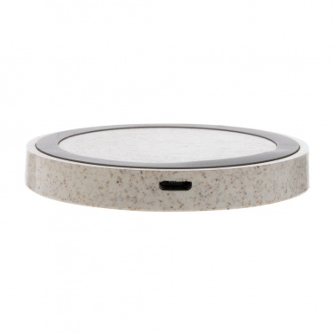 Logotrade promotional items photo of: Wheat Straw 5W round wireless charging pad