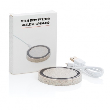 Logotrade promotional merchandise photo of: Wheat Straw 5W round wireless charging pad