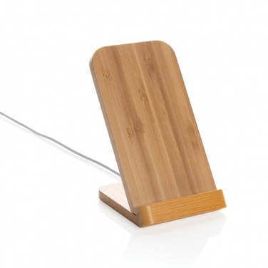 Logotrade promotional merchandise picture of: Bamboo 5W wireless charging stand