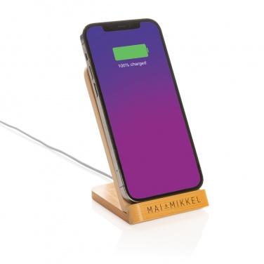 Logotrade advertising products photo of: Bamboo 5W wireless charging stand