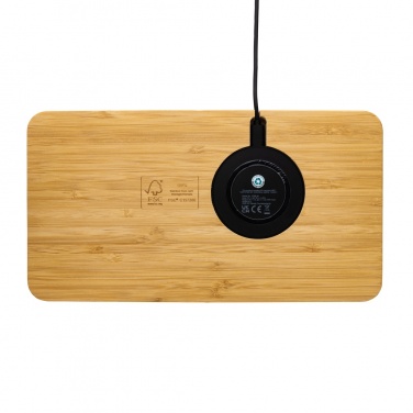 Logotrade promotional merchandise picture of: Bamboo desk organiser 10W wireless charger