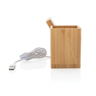 Logo trade promotional merchandise photo of: Calgary bamboo 10W wireless charger