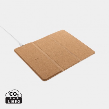 Logotrade business gift image of: 10W wireless charging cork mousepad and stand