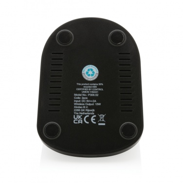 Logo trade business gifts image of: RCS recycled plastic double coil wireless stand 15W