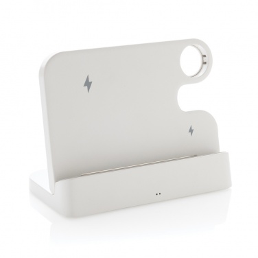 Logo trade advertising products picture of: Joltz RCS recycled plastic dual 15W charger with iWatch slot