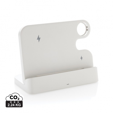 Logo trade promotional gifts picture of: Joltz RCS recycled plastic dual 15W charger with iWatch slot