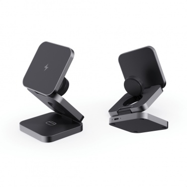 Logo trade promotional giveaways picture of: Terra RCS recycled aluminum foldable 3 in 1 15W charger