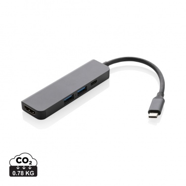 Logotrade promotional merchandise photo of: Terra RCS recycled aluminum hub with HDMI input