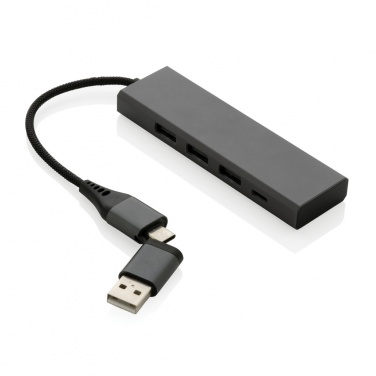 Logotrade promotional merchandise photo of: Terra RCS recycled aluminium hub with 3 USB ports