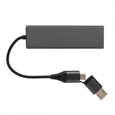 Logotrade advertising products photo of: Terra RCS recycled aluminium hub with 3 USB ports