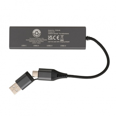 Logotrade promotional merchandise photo of: Terra RCS recycled aluminium hub with 3 USB ports