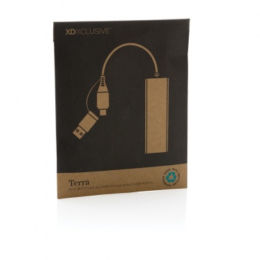 Logotrade promotional giveaway image of: Terra RCS recycled aluminium hub with 3 USB ports