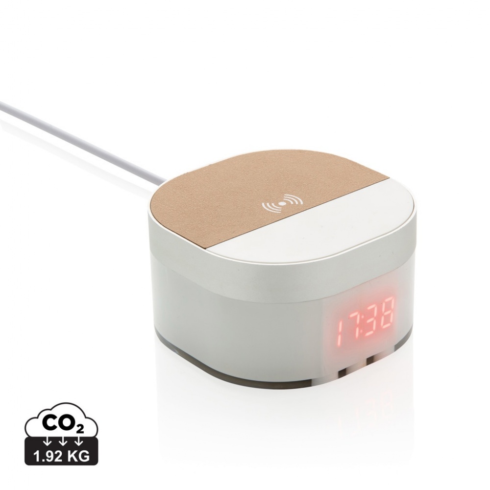 Logo trade advertising products picture of: Aria 5W Wireless Charging Digital Clock