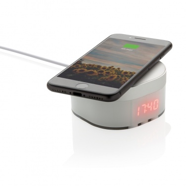 Logo trade advertising product photo of: Aria 5W Wireless Charging Digital Clock