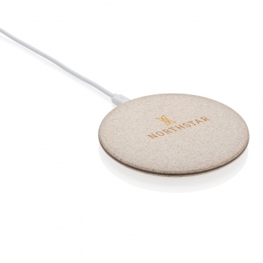 Logo trade corporate gifts image of: 5W Wheat straw wireless charger