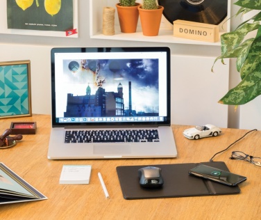 Logo trade promotional gifts image of: Mousepad with 5W wireless charging