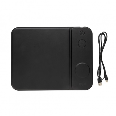 Logo trade corporate gifts image of: Swiss peak RCS recycled PU 15W 3 in 1 charging mousepad