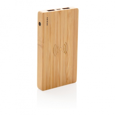 Logotrade corporate gifts photo of: Bamboo 4.000 mAh wireless 5W Powerbank