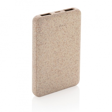 Logo trade advertising products picture of: Wheat Straw 5.000 mAh Pocket Powerbank