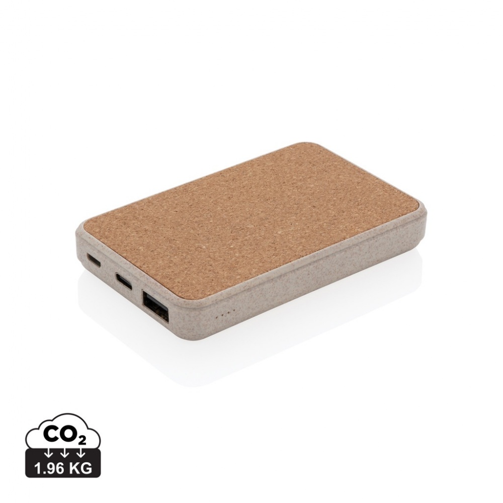 Logotrade promotional merchandise picture of: Cork and Wheat 5.000 mAh pocket powerbank