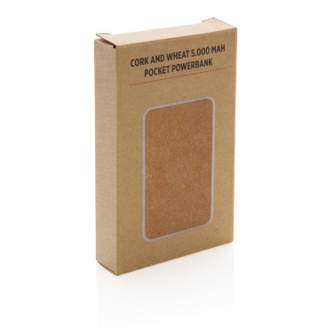 Logo trade promotional merchandise picture of: Cork and Wheat 5.000 mAh pocket powerbank