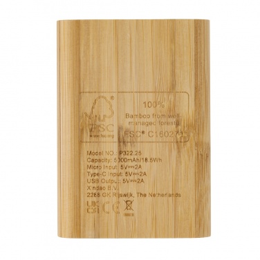 Logotrade advertising product picture of: Bamboo 5.000 mAh powerbank