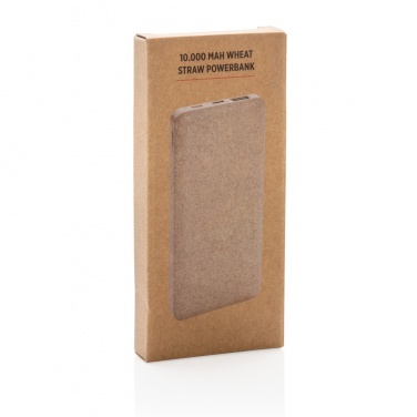 Logo trade advertising product photo of: 10.000 mah wheat straw powerbank