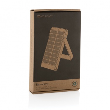 Logo trade advertising product photo of: Skywave RCS recycled plastic solar powerbank 10000 mAh