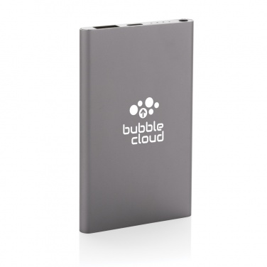 Logo trade promotional merchandise picture of: RCS recycled plastic/aluminum 4000 mah powerbank with type C