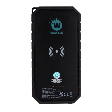 Logo trade promotional products picture of: RCS recycled plastic Solar powerbank with 10W Wireless