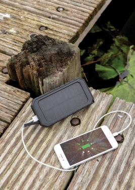 Logo trade corporate gift photo of: RCS recycled plastic Solar powerbank with 10W Wireless