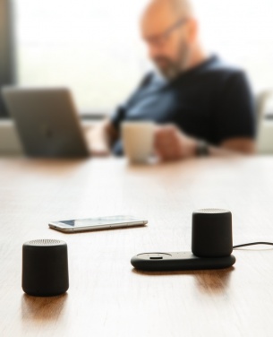Logo trade promotional merchandise image of: Double induction charging speaker